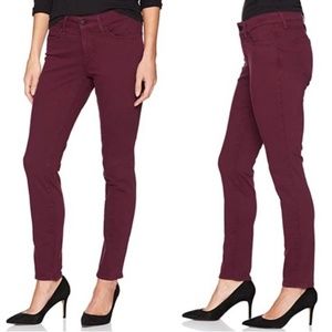 NYDJ Burgundy Alina Denim Stretch Leggings Jeggings 6